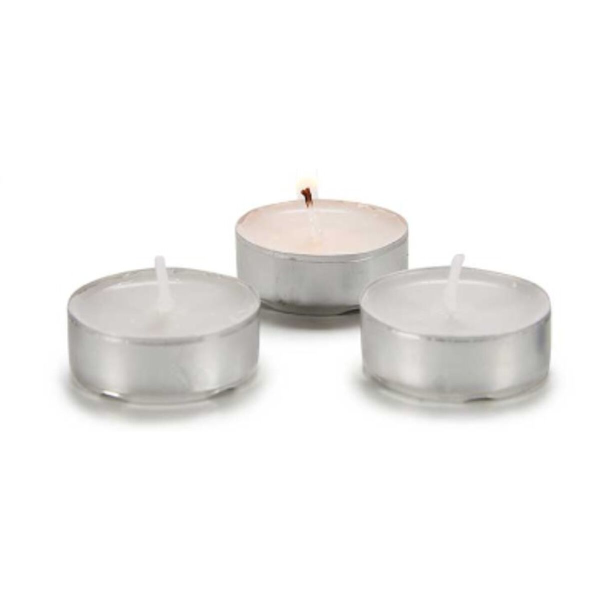 Set de Velas Acorde Blanco Plateado Pequeño (24 Unidades)